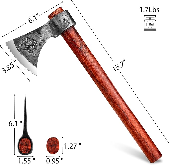 NEDFOSS Vikings Throwing Axes, 2 Pack of 16 Inches Throwing Axe Set with 1065 High Carbon Steel & Wooden Handle. Perfect for Axe Throwing Game, Recreation, Competition & Great Gift for Men（2pcs）