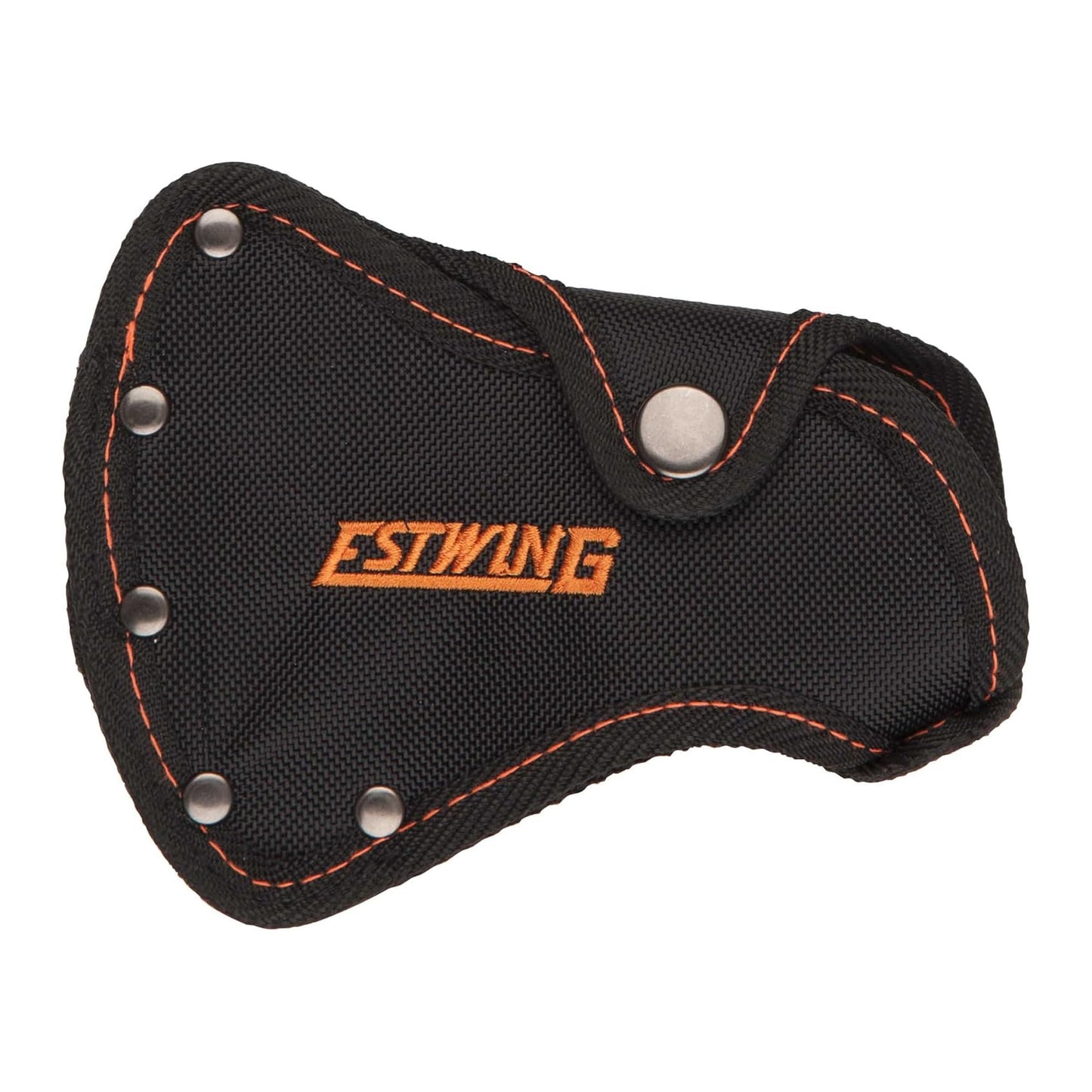 ESTWING Camper's Axe - 14" USA Made Black Hatchet with Tent Stake Puller & Hi-Vis Orange Shock
