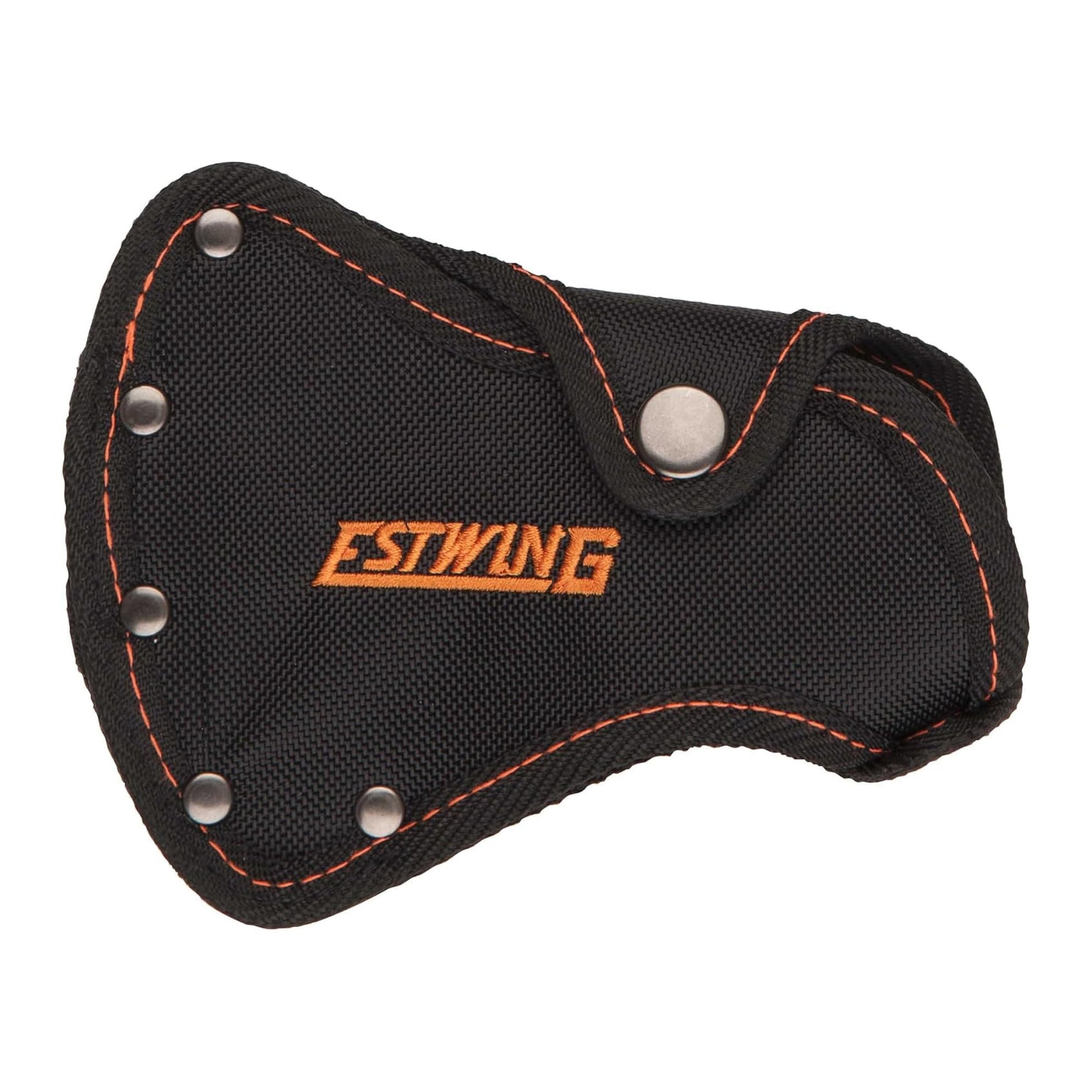 ESTWING Camper's Axe - 14" USA Made Black Hatchet with Tent Stake Puller & Hi-Vis Orange Shock
