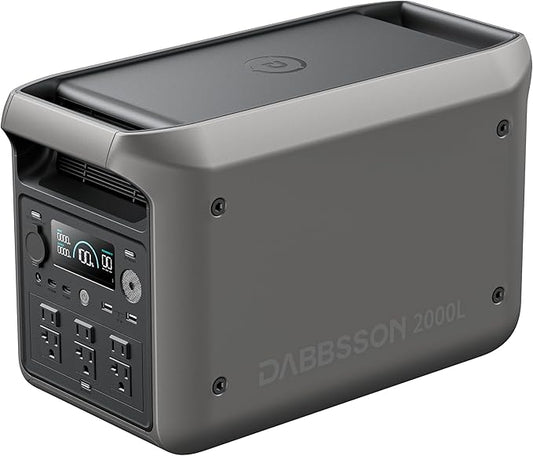 DABBSSON 2000L Solar Generator(2025 New), 2048Wh Semi-Solid LiFePO4, 2200W AC Output×6, P-Boost 3300W, Compact&Lightweight, 1.3X Runtime, Portable Power Station for Camping/Home/RV
