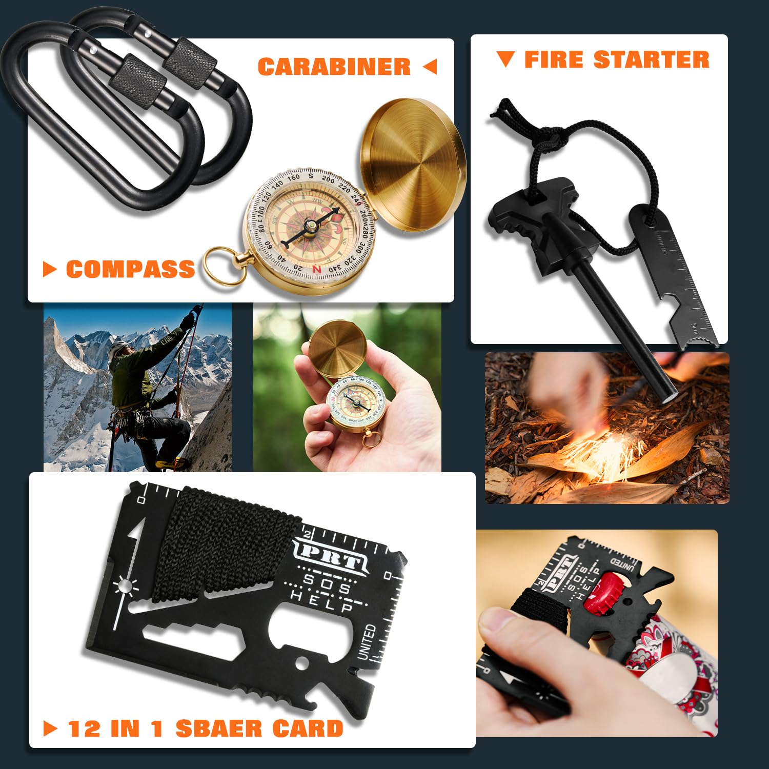 Skywod, Professional Survival Gear Set - First Aid Kit and Large Camping Backpack, Camping