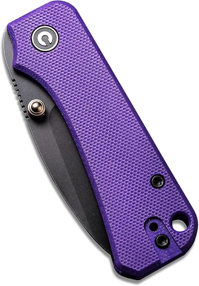 CIVIVI Baby Banter Pocket Folding Knife for EDC, 2.34" Blade Small Knife with Titanium Thumb Stud Opener (Purple)