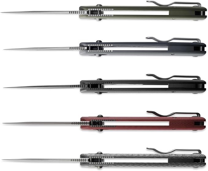 Petrified fish PFP13 Viper Folding Knife,3.5" K110 Steel Stonewashed Blade Carbon Fiber Handle Pocket Knife for Camping EDC Outdoor (Red Stonewashed)