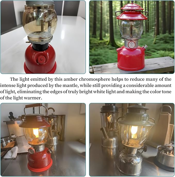 Lantern Glass Globe Replacement, Compatible with Coleman 200A/B &R690B051,Fits Kamplite, JC Higgins, Optimus, Ashflash Vintage Lanterns,Heat-Resistant Clear Bulged Glass for Camping & Emergency Lights