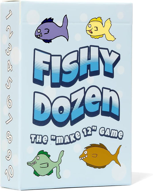 Fishy Dozen "Make 12 Game" - 2 Player Addition Practice Game for 1st, 2nd, 3rd, 4th Grade Ages 7+ - Builds Confidence With Numbers and Improves Strategic Thinking - Math Card Game For Kids and Adults