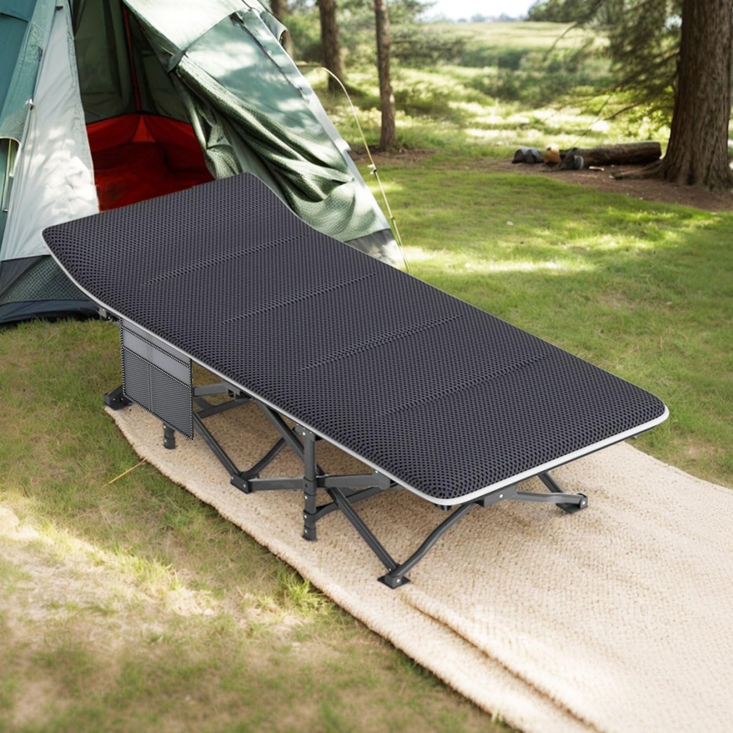 ATORPOK Camping Cot for Adults with Cushion, Tent Folding Cot for Sleeping