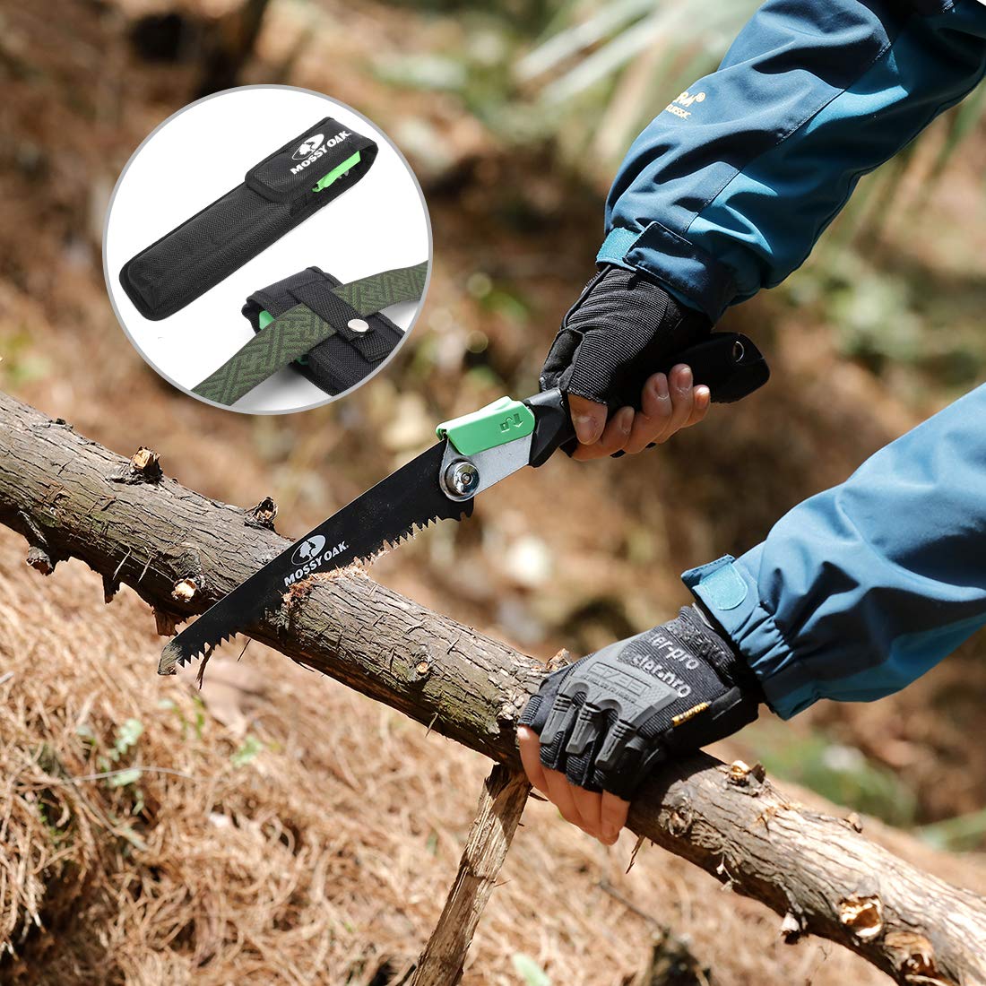 MOSSY OAK 3 in 1 Folding Saw, Pruning Hand Saw with Wood