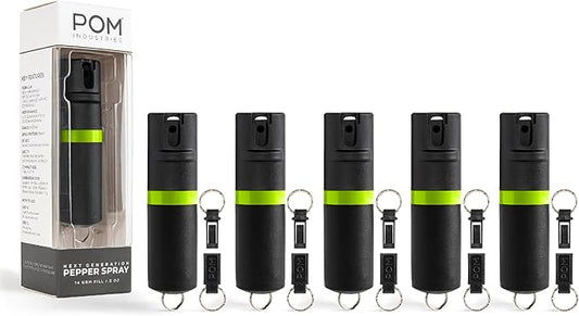 POM Pepper Spray Keychain, Quick Key Release for Instant Access, Flip Top Safety, Maximum Strength