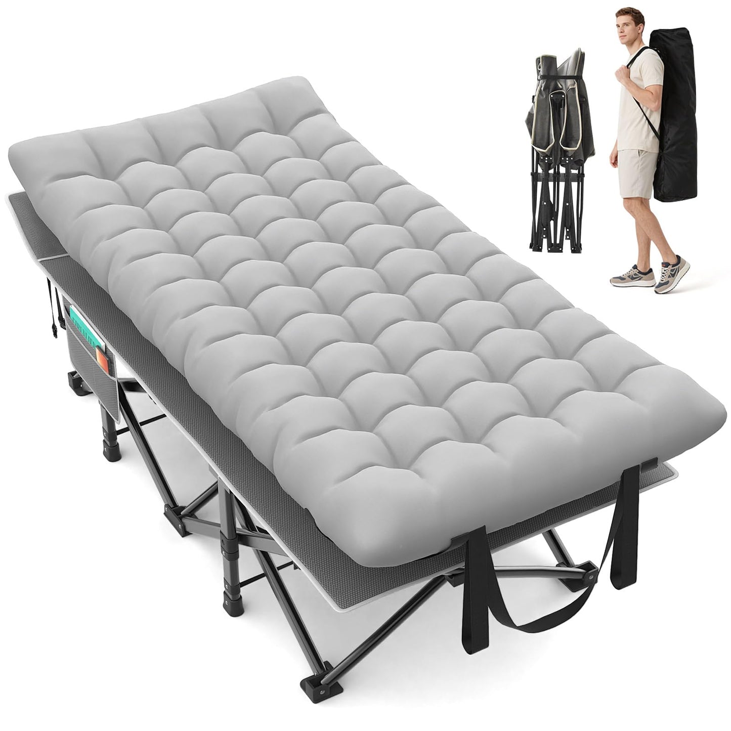 Suteck 32" XXL Folding Camping Cot, 900LBS Heavy Duty Sleeping Cots