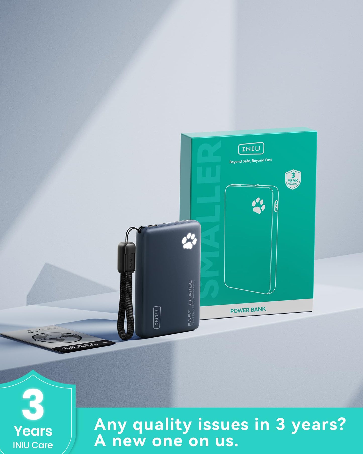 INIU 45W Fast Charging Portable Charger, Smaller 10000mAh Travel Power Bank