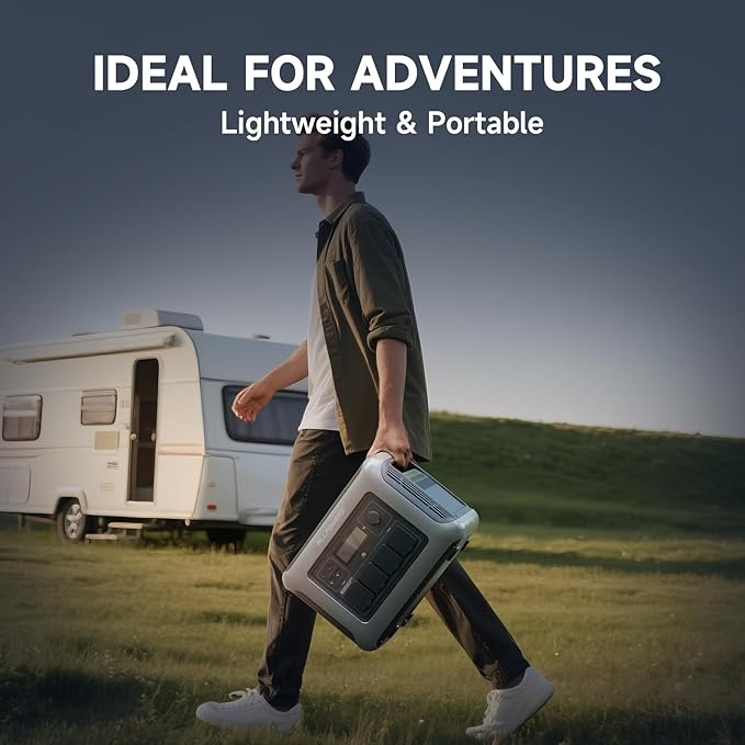 [2025 New Model] ALLPOWERS R1500 LITE Portable Power Station, 1056Wh LiFePO4 Battery Backup w/ 4 1600W (3200W peak) AC Outlets, 0-80% in 40 Min, 35dB UPS Solar Generator for Camping, RV, Home Use