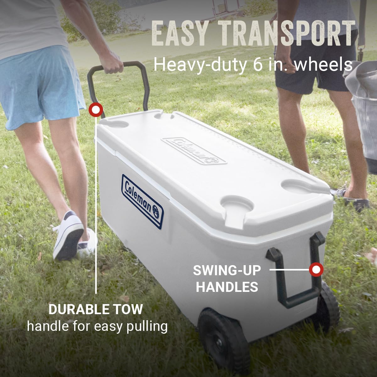 Coleman Classic Series 100qt Wheeled Marine Cooler, Fully Insulated Lid & Body Keeps Ice up to 5