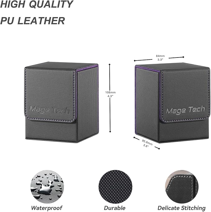 Adventurer [Paragon] Commander Kit - Avatar Holder + Backpack Dice Box Snap-On Back Panel, with Life Tracker - MTG Commander/EDH - Black/Purple