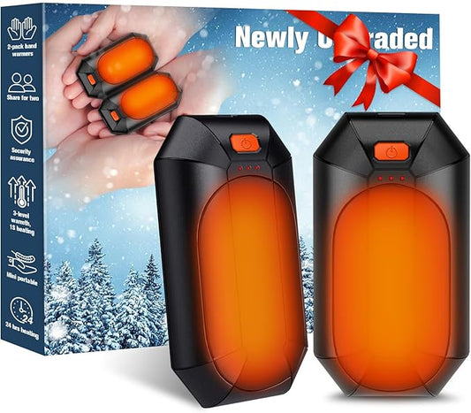 AI Hand Warmers Rechargeable 2 Pack, Portable Electric Rechargeable Hand Warmer, 20Hrs Long Heating Electric Hand Warmer, Gifts for Women, Men, Raynauds, Pain Relief，Camping,Golf,Outdoors,Indoor
