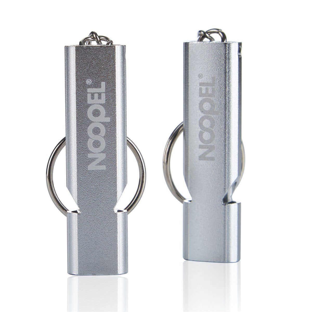 Noopel 2 Pack Survival Whistle with Lanyard and Keychain Double Tubes Emergency Safety Whistle with