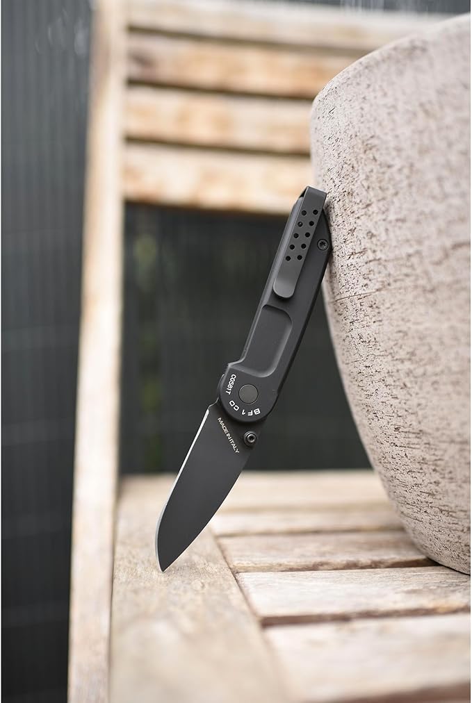 Extrema Ratio - BF1 CD (BLACK), Folding Knife, Böhler N690 steel blade hardened to 58 HRC, burnished finish, anticorodal aluminum handle with smooth grip, compact design, reversible clip
