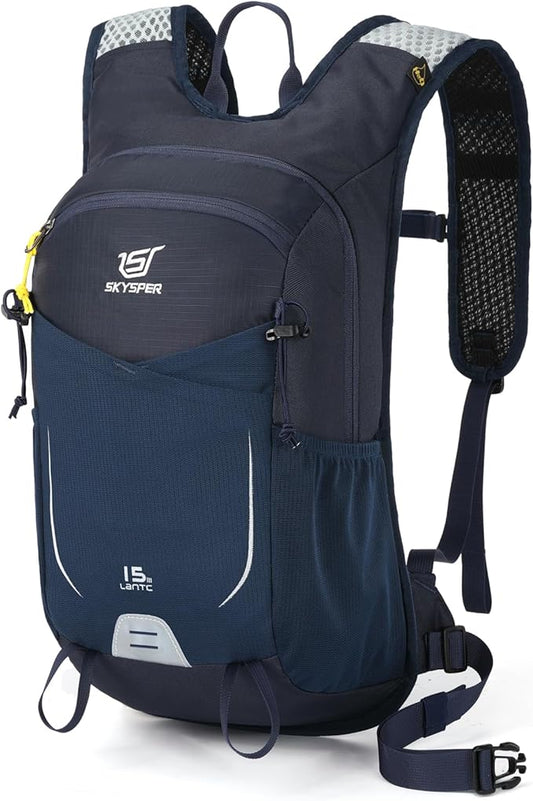 SKYSPER 15L Hiking Backpack Small Travel Daypack Breathable Lightweight Day Hike Bag with Shoulder Pocket Women Men
