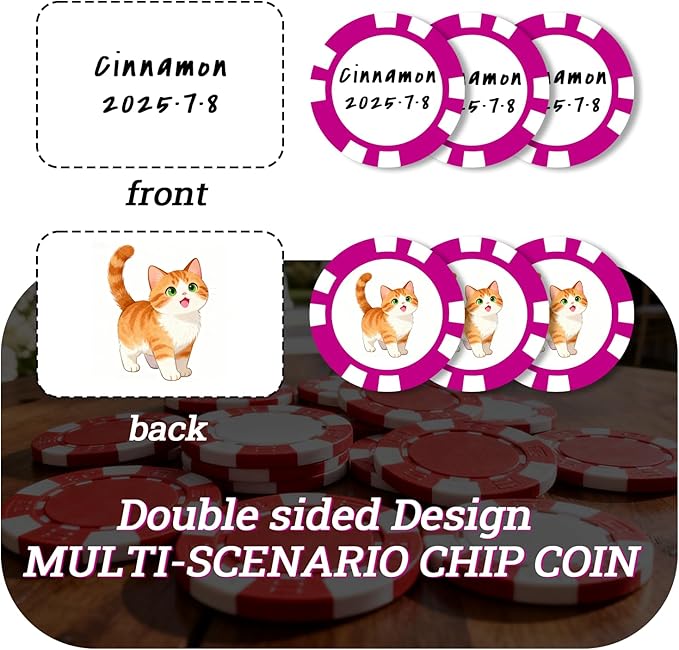 12 Grams Perfessional Customized Clay Poker Chips 30-500 PCS Personalized Casino Chips with Logo & Design 40MM Custom Casino Chips Custom Golf Ball Makers Chips(D)