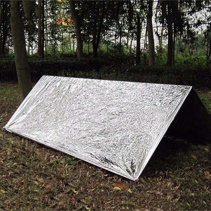 Emergency Blanket ，Portable Emergency Blanket Survival Gear Emergency Bivvy Thermal Sleeping Bag Camping ，Be Suitable for Outdoors, Hiking, Survival (Army Green, 4 Pack)