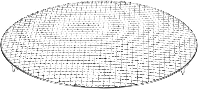 HARFINGTON Round Cooking Rack 19.7-inch Stainless Steel Cross Wire Barbecue Grill Net with 20mm Legs for Cooking Baking Steaming BBQ