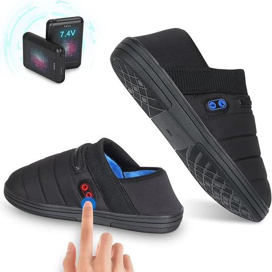 Heated Slippers, BIAL 7.4V Unisex Heat Foot Warmers Electric Heating Pad Foot Heater, Rechargeable Battery Shoes