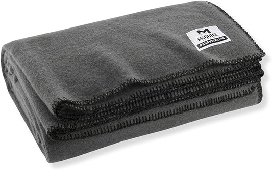 M MCGUIRE GEAR Heavy Duty Wool Blanket, Survival, Emergency, and First Aid Use – Mil-Spec, Fire Retardant, Durable Outdoor Wool Blankets for Camping. - Grey, (64 x 90 inches)