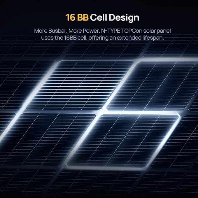 BougeRV 12V N-Type 16BB 100W Bifacial Solar Panel, 12V 100 Watt Solar Panel, for RV Camping Boat Marine Log Cabin Roof, Black Frame (1PCS)
