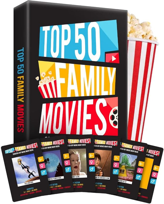 Premium Family Movie Night Scratch Off Cards ??Gifts For Families ??Kids Movie Game For Movie Lovers, Family Date Night, Sleepovers ??Family Night Ideas - Family Experience Gifts - Movie Night Gift