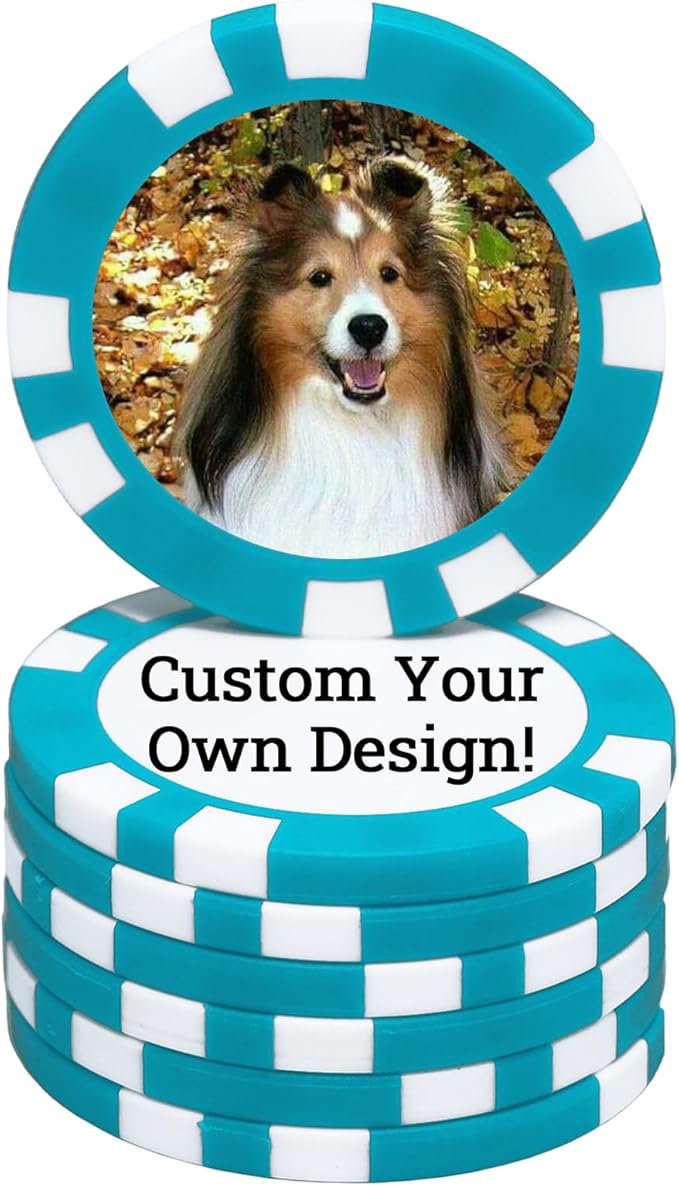 12 Grams Perfessional Customized Clay Poker Chips 30-500 PCS Personalized Casino Chips with Logo & Design 40MM Custom Casino Chips Custom Golf Ball Makers Chips(D)