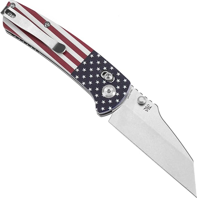 KANSEPT Main Street Pocket Folding Knife, 3.36 Inch 154CM Sharp Steel Blade, American Flag G10 Handle with Axis Lock and Thumb Stud, Perfect Clip for Camping Hiking Fishing Gift Everyday Carry T1015v9