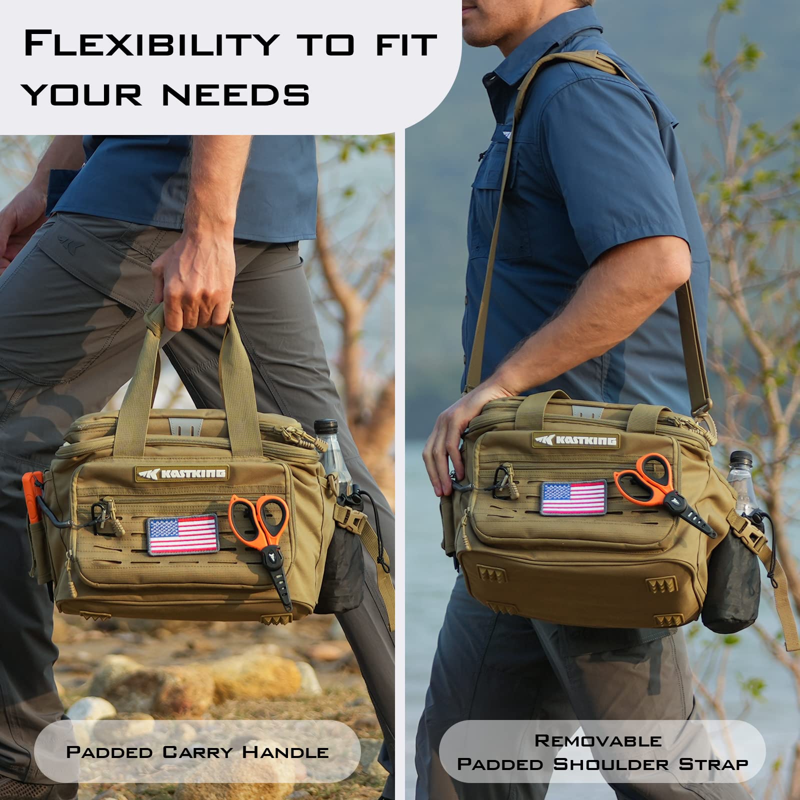 KastKing KarryAll Fishing Tackle Bag, Saltwater & Freshwater Gear Storage