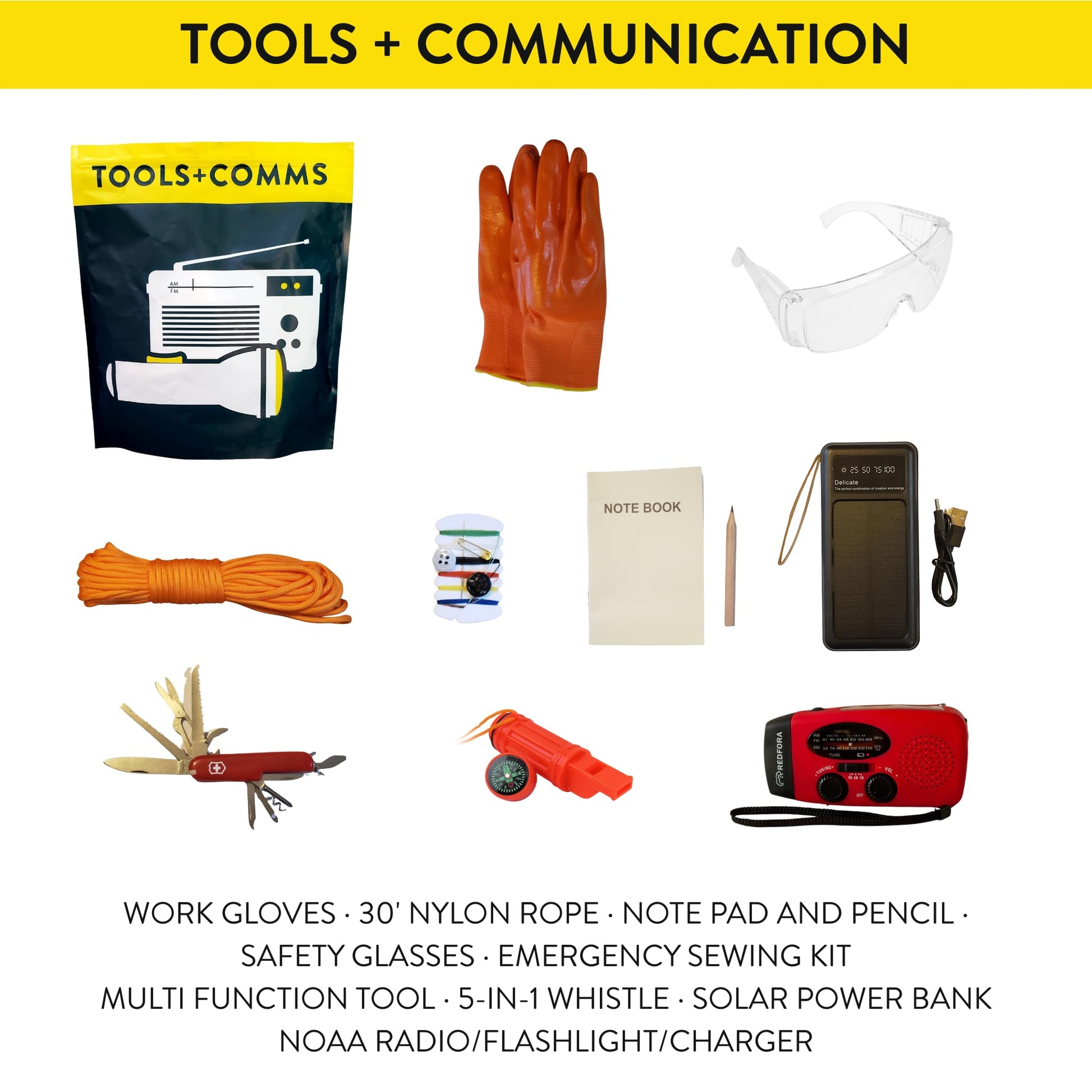 Complete Earthquake Bag - Emergency Kit for Earthquakes, Hurricanes, Wildfires and Other Disasters
