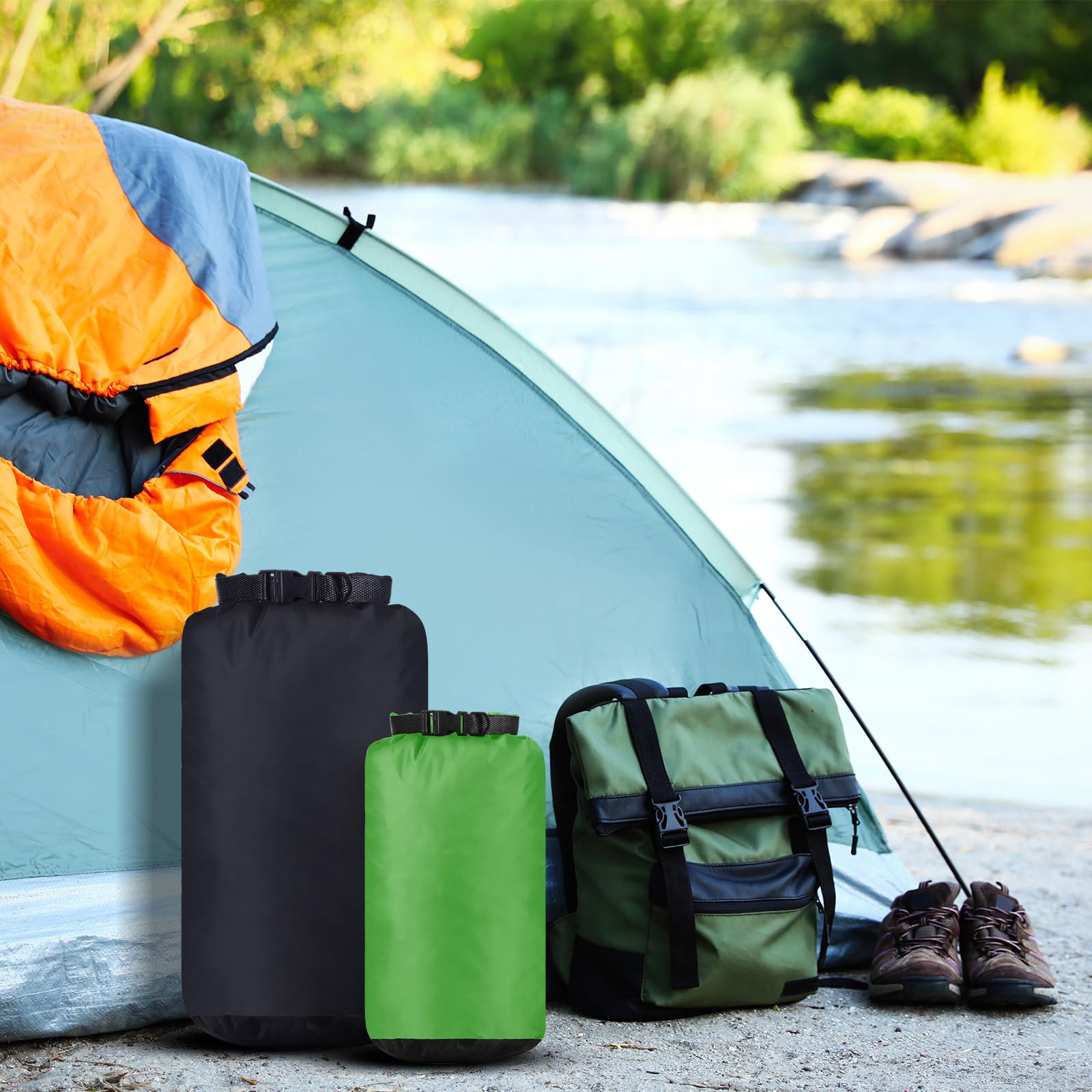 GliCraft 6 Pcs Waterproof Dry Bag Set for Kayaking & Camping(Dark)