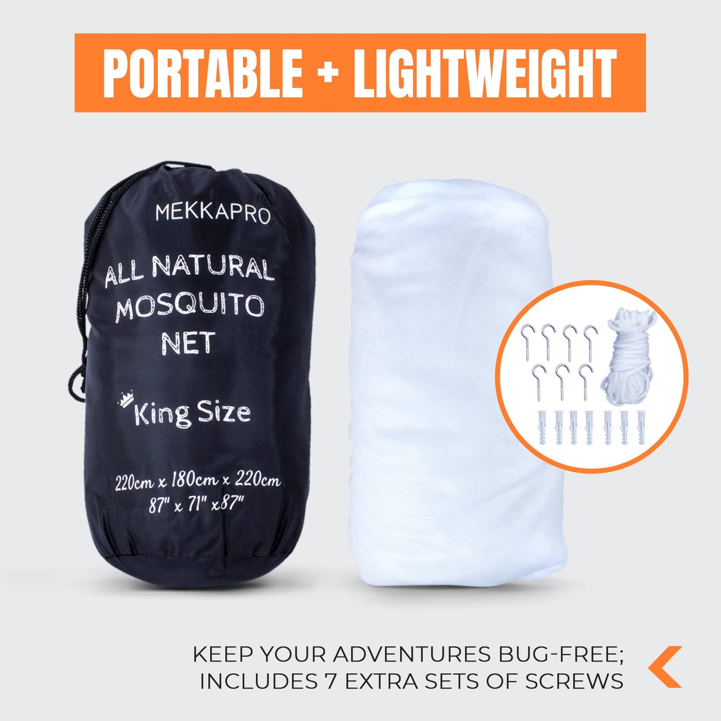 MEKKAPRO Ultra Large Mosquito Net with Carry Bag, Large 2 Openings Netting Curtains | Camping