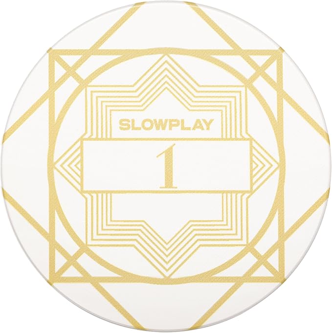 SLOWPLAY Nash Ceramic Poker Chips in Bulk, Casino Grade Ceramic 12-Gram Poker Chip for Texas Hold'em, 43mm Professional Chips Pack of 50 with Denomination of 1