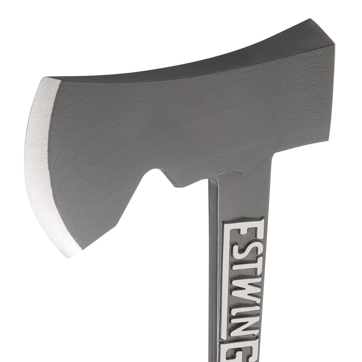 ESTWING Camper's Axe - 14" USA Made Black Hatchet with Tent Stake Puller & Hi-Vis Orange Shock