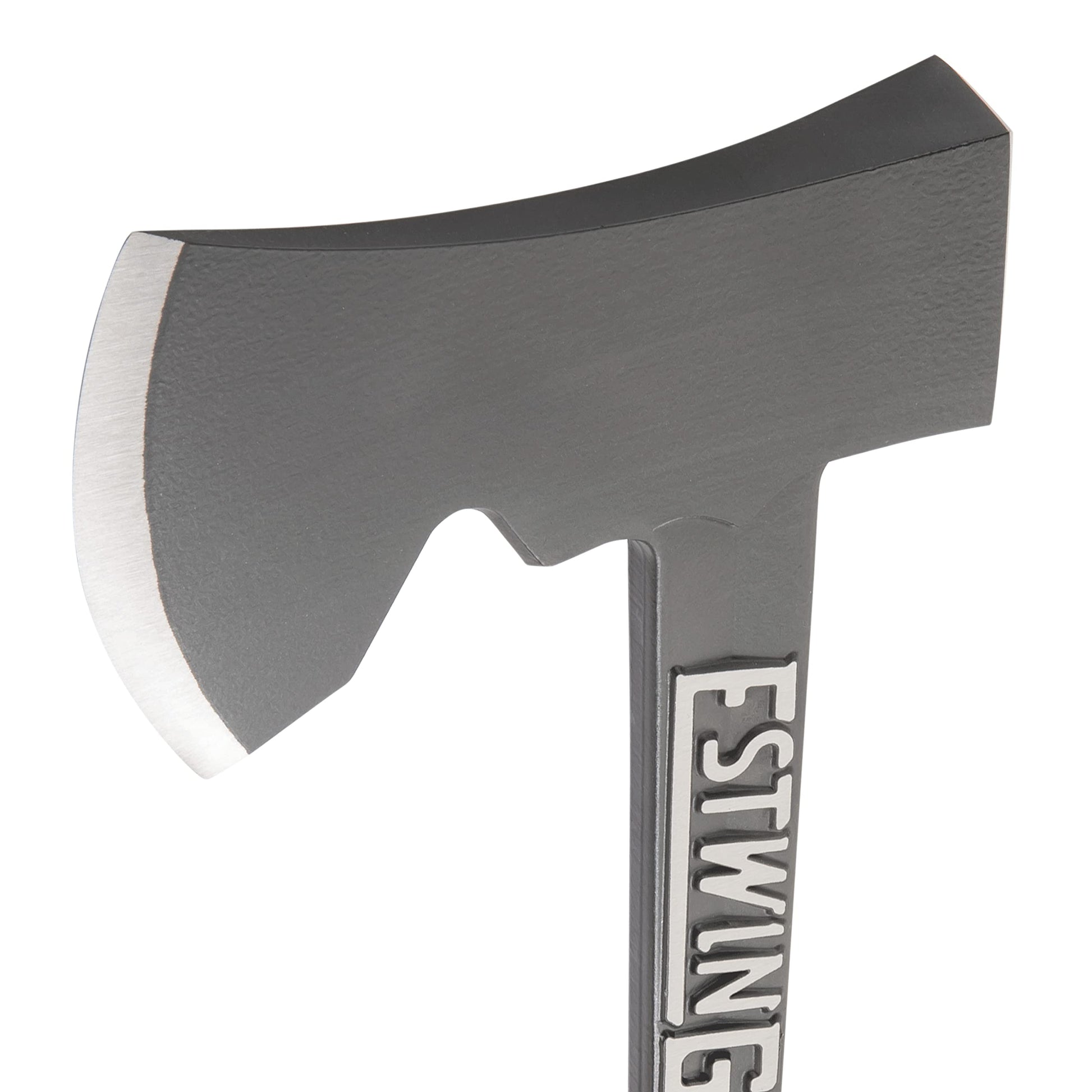 ESTWING Camper's Axe - 14" USA Made Black Hatchet with Tent Stake Puller & Hi-Vis Orange Shock