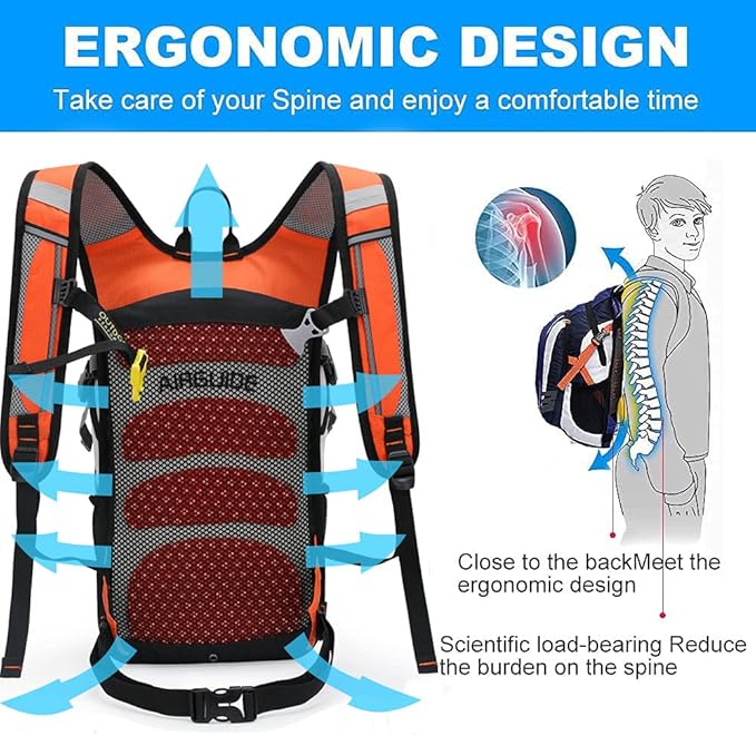 INOXTO Hydration Pack Backpackï¼?8L Hydration Pack Lightweight Water Backpack with 2L Water Bladder Bag Daypack for Hiking Running Cycling Camping Hunting for Women Men