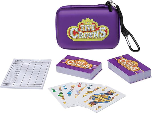 Five Crowns Travel Case Bundle, Cards, Scorecard Included ??Card Game for Kids and Adults, Family Game Night, The Game isn?™t Over Until the Kings Go Wild!, 5 Suited Rummy Style Card Game, Ages 8+