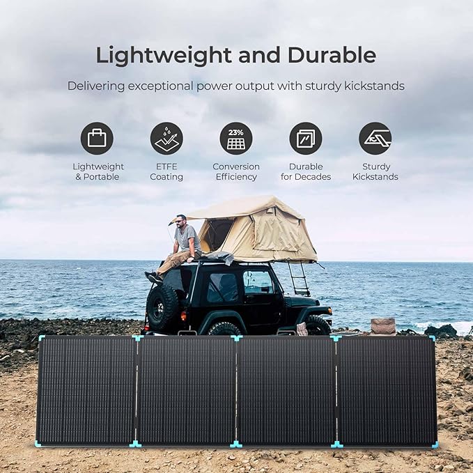 Renogy 400 Watt Solar Panel Suitcase, Portable Foldable Solar Panels for Power Station, 23% High Efficiency, Fast Installation with Sturdy Kickstands, IP67 Waterproof for RV Camping Off-Grid Blackouts