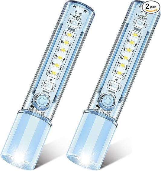 VAVOFO Blue LED Tactical Flashlight - USB-C Rechargeable, High Lumen, Fire-Resistant EDC Flashlight with Zoom Focus, 3 Modes, Red/Blue Strobe - Ideal for Camping, Hiking, Emergency Use