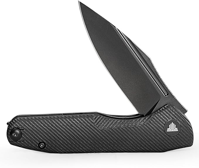 Knives，EDC Pocke Knife with Clip，Folding Flipper Knife for Menï¼?.26" 14C28N Steel Blade（PVD Blackwash），G10 Scales，Outdoor Camping Tool - Antliae-03BG