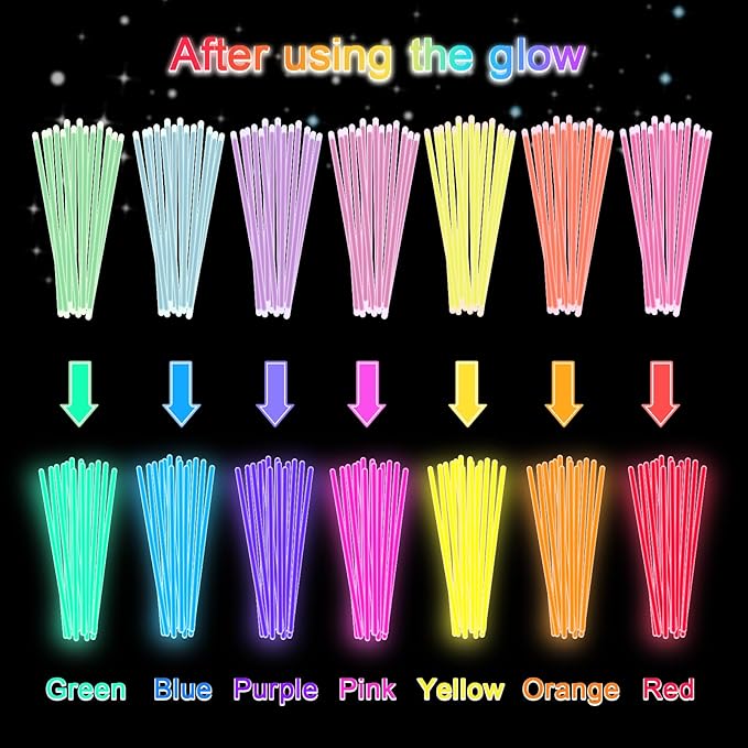 Halloween Glow Sticks Bulk Party Pack- Ultra Bright 50pk Glow in the Dark Party Favors, Glow Decorations, Neon Party Glow Necklaces and Glow Bracelets with Connectors