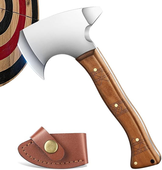 Small Hatchet for Axe Throwing Game - 8.3" Tomahawk Axe Professional Balanced Design with Sheath | Adults Indoor/Outdoor Ax Throwing
