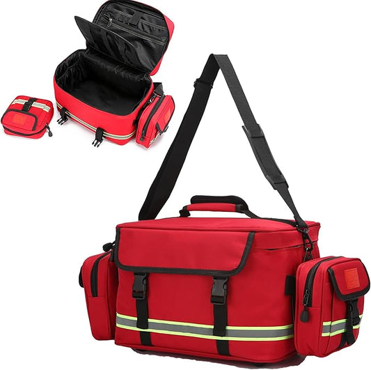 Medical Bag Empty First Aid Bag Home Health Empty First Aid Storage with Two Detachable Side Bags Emergency Responder Trauma Bag for Nursing Student,Therapist,Doctors