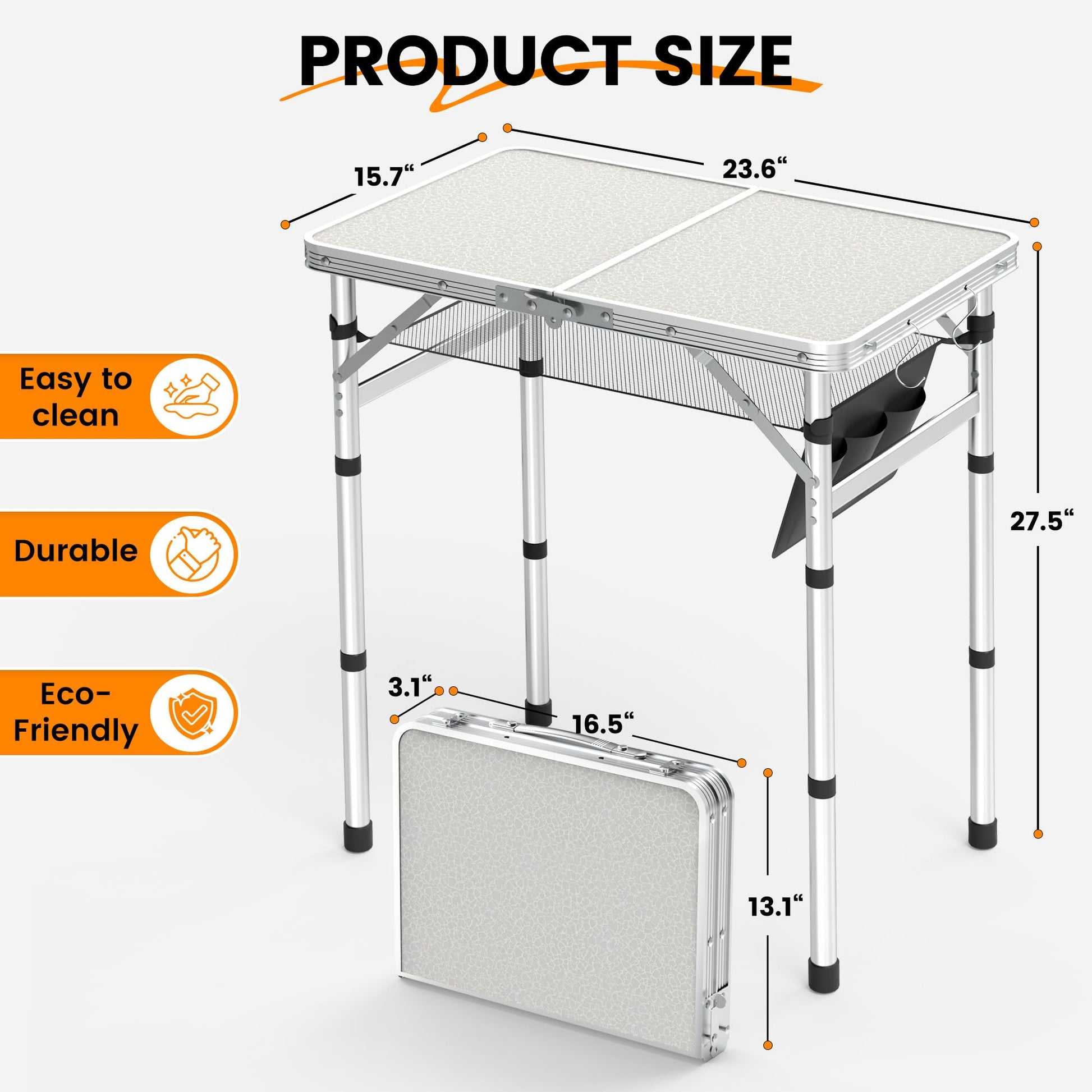WildFinder Folding Camping Table, 2x1.3 FT Small Folding Table Portable