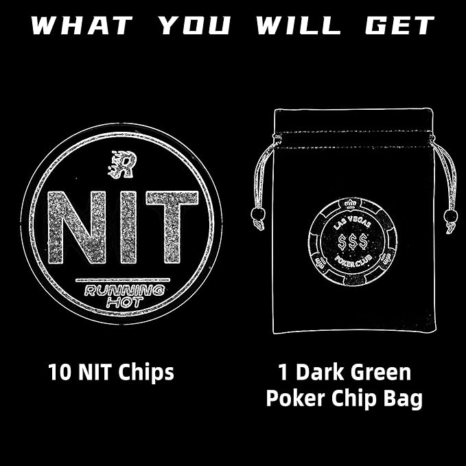 RUNNING HOT Nit Button Set for Texas Hold'em & Omaha Poker (Pack of 10) - Professional Chips for The Stand-Up Game - Enhance Your Play