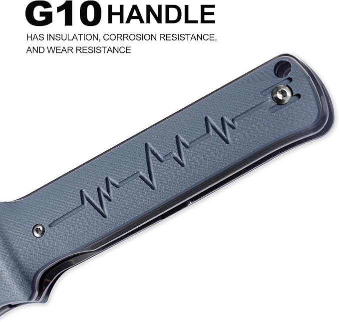 Petrified fish PFB04 Tena Folding Knife, 3.82" D2 Black Stonewashed Blade Carbon Fiber Handle Pocket Knife for EDC Camping Outdoor (Carbon Fiber Black Stonewashed)