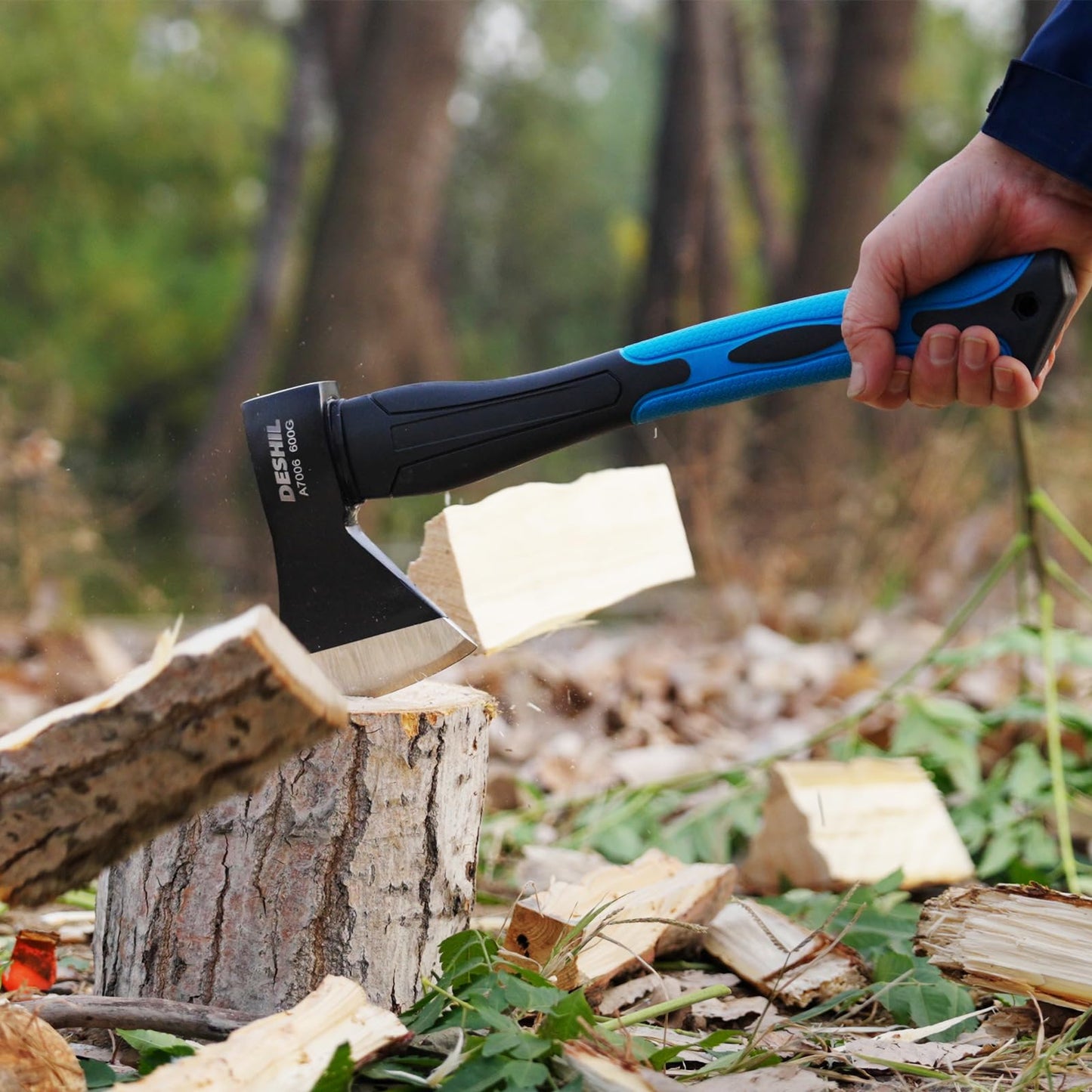 DESHIL 15 inch Chopping Hatchet Axe for Camping Splitting & Kindling