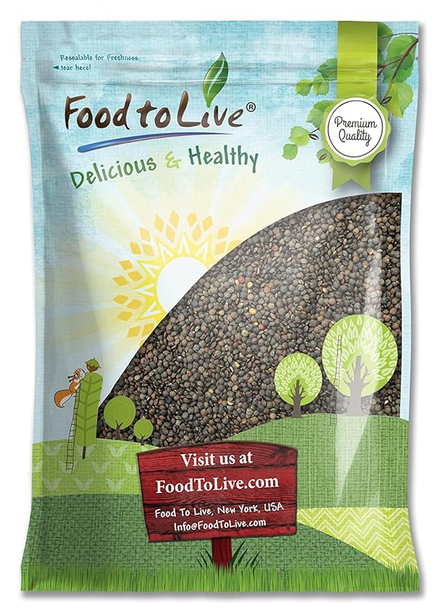 Food to Live French Green Lentils, 15 Pounds ??Whole Dry Beans, Raw, Sproutable, Vegan, Kosher, Bulk. Deep Peppery Flavor. Rich in Plant-Based Protein. Great Base for Soups, Chili, and Curries